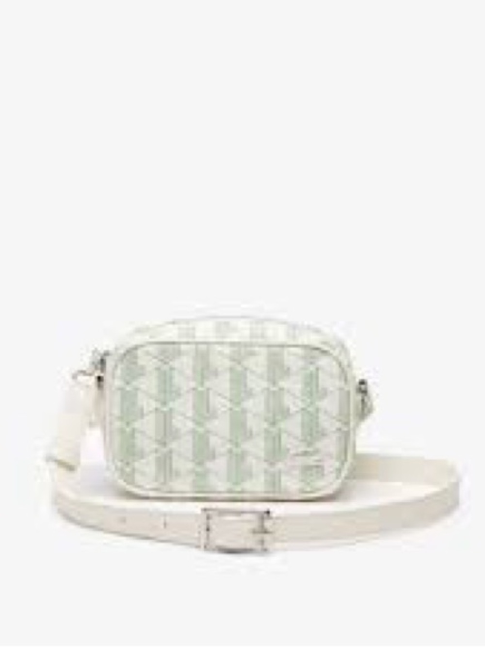 Lacoste Monogram White and Green Patterned Crossbody Bag Limited Edition